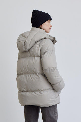 Oversized Pocket Detail Puffer Jacket Stone