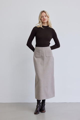 Pocket Detailed Cachet Skirt Mink