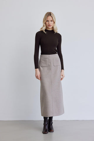 Pocket Detailed Cachet Skirt Mink