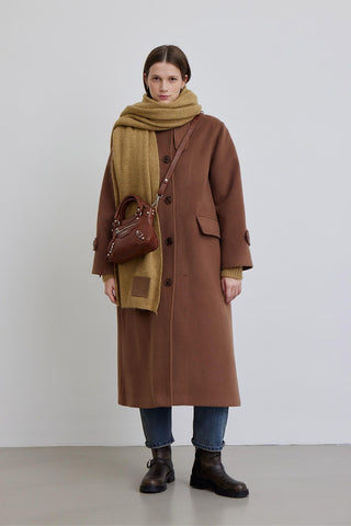 Nora Cachet Coat Dark Brown