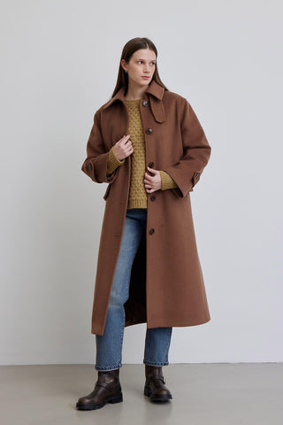 Nora Cachet Coat Dark Brown