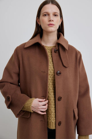 Nora Cachet Coat Dark Brown