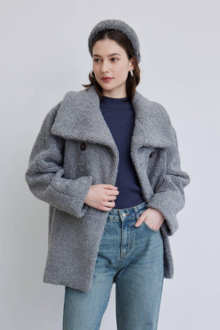 Carla Plush Coat Blue