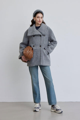 Carla Plush Coat Blue