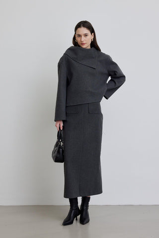 Pocket Detailed Cachet Skirt Anthracite