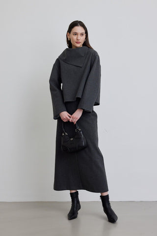 Pocket Detailed Cachet Skirt Anthracite