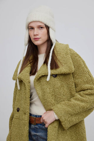 Carla Plush Coat Green