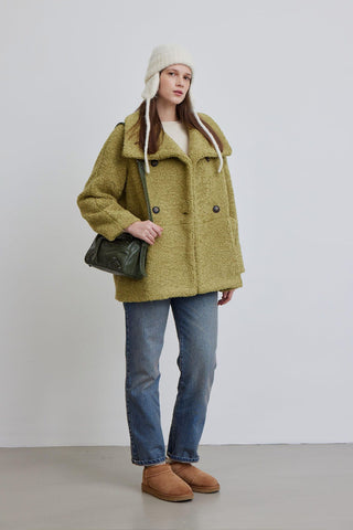 Carla Plush Coat Green