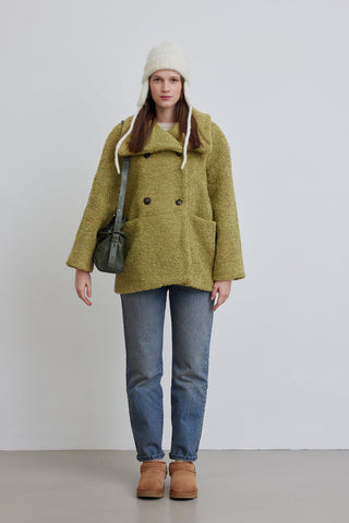 Carla Plush Coat Green