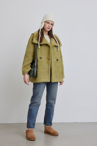 Carla Plush Coat Green