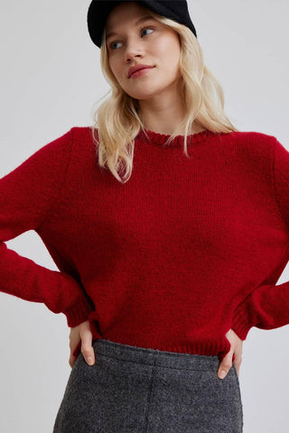 Crew Neck Fit Knitwear Sweater Red