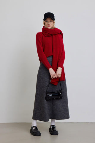 Crew Neck Fit Knitwear Sweater Red