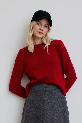 Crew Neck Fit Knitwear Sweater Red