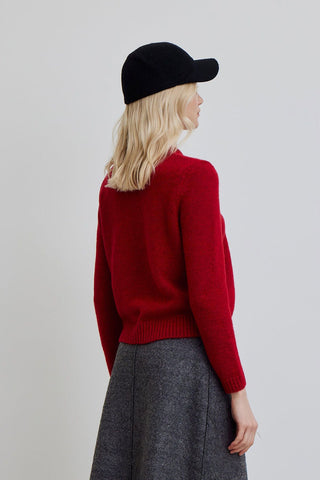 Crew Neck Fit Knitwear Sweater Red