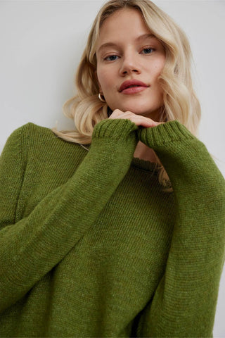 Crew Neck Fit Knitwear Sweater Green