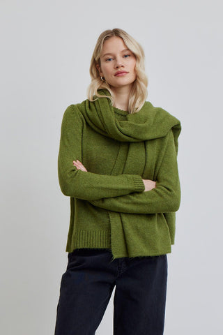 Crew Neck Fit Knitwear Sweater Green