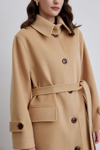 Nora Cachet Coat Camel Beige