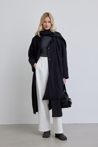 Hooded Long Coat Anthracite