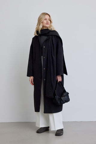 Hooded Long Coat Anthracite