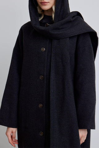 Hooded Long Coat Anthracite