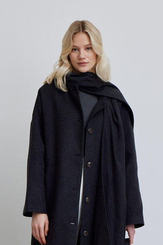 Hooded Long Coat Anthracite