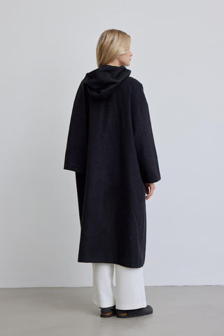 Hooded Long Coat Anthracite