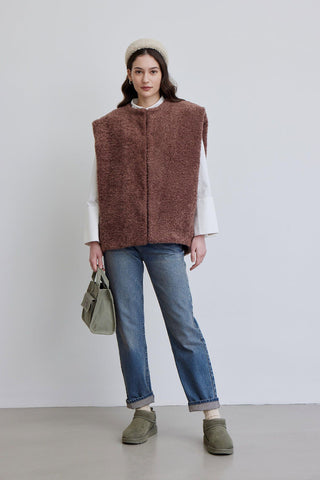 Lola Plush Vest Damson