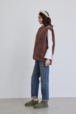 Lola Plush Vest Damson