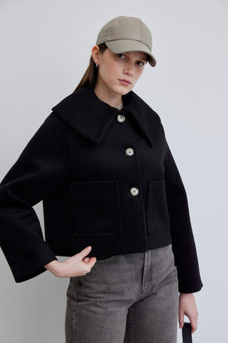 Wide Collar Cachet Jacket Black