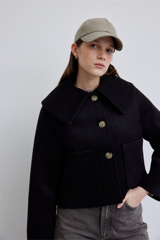 Wide Collar Cachet Jacket Black