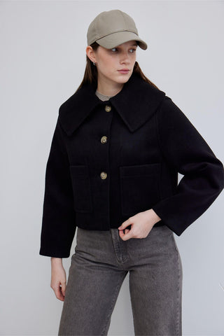 Wide Collar Cachet Jacket Black