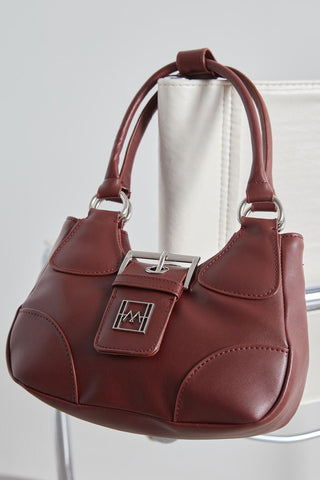 Flap Metal Head Mini Bag Burgundy