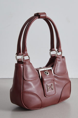 Flap Metal Head Mini Bag Burgundy