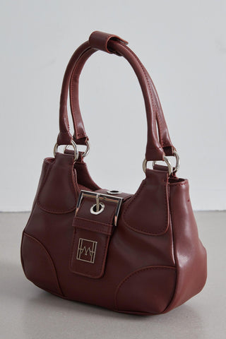 Flap Metal Head Mini Bag Burgundy