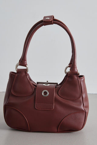 Flap Metal Head Mini Bag Burgundy