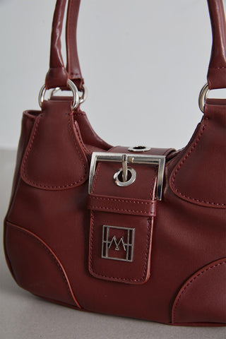 Flap Metal Head Mini Bag Burgundy