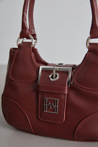 Flap Metal Head Mini Bag Burgundy
