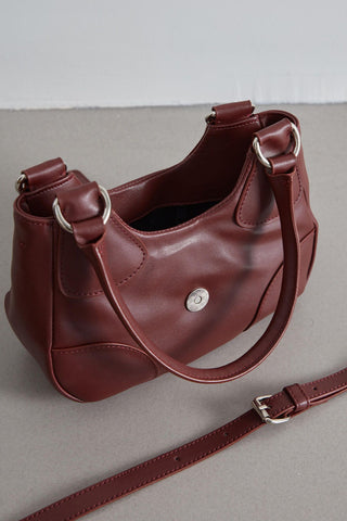 Flap Metal Head Mini Bag Burgundy