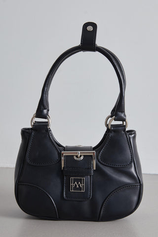 Flap Metal Head Mini Bag Black