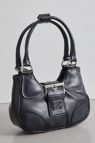 Flap Metal Head Mini Bag Black