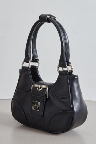 Flap Metal Head Mini Bag Black