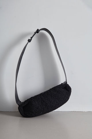 Faux Fur Crossbody Bag Black