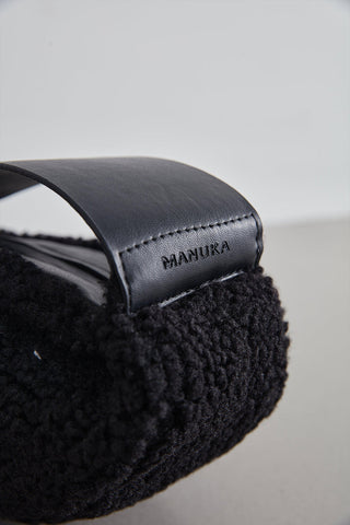 Faux Fur Crossbody Bag Black