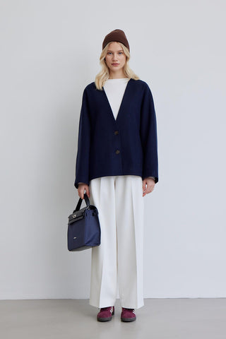 Milana Cachet Coat Navy Blue