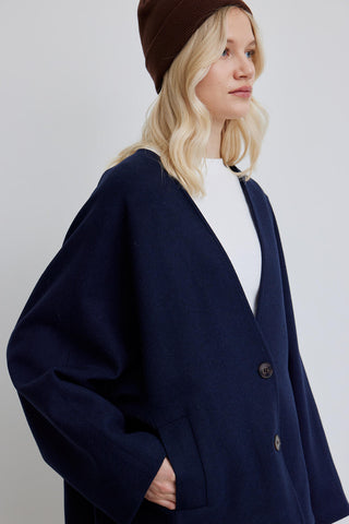 Milana Cachet Coat Navy Blue