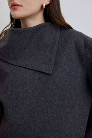 Wide Collar Cachet Blouse Anthracite