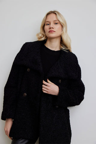 Carla Plush Coat Black