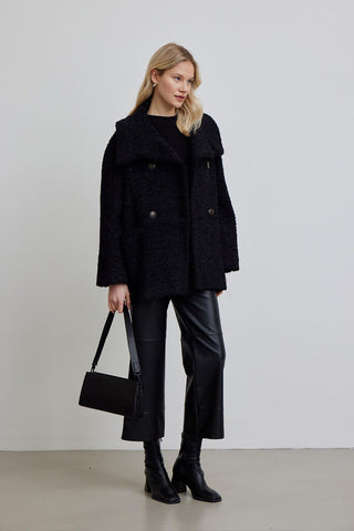 Carla Plush Coat Black