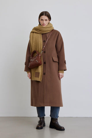 Nora Cachet Coat Dark Brown