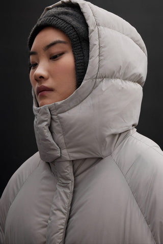 Oversized Pocket Detail Puffer Jacket Stone